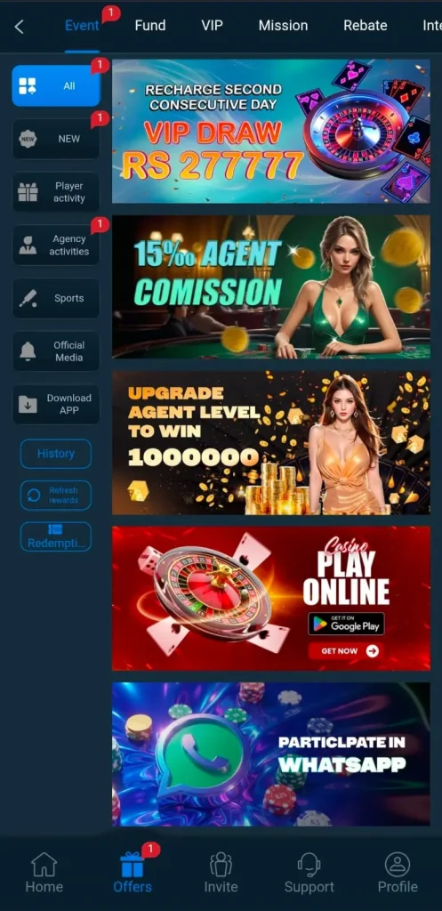 Daily Bonuses on 3RR777 Game.